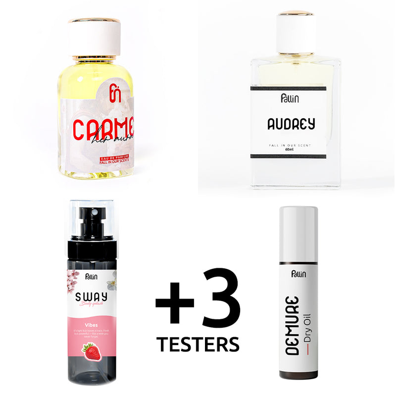 Bride Bundle (Carmen 60ml + Audrey 60ml + Sway BS 125ml + Demure DryOil + 3 Testers)